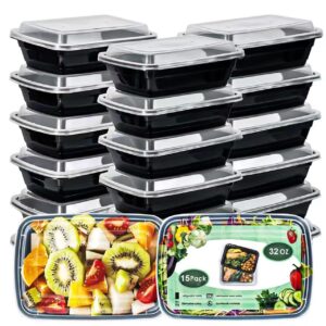 dibolasc meal prep containers, 32oz extra-thick food storage containers with lids, reusable plastic bento lunch box, disposable bento box, bpa free, microwave/dishwasher/freezer safe