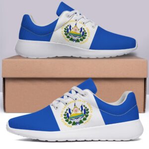 El Salvador Flag Shoes for Men Women Running Sneakers Breathable Casual Sport Tennis Shoes White Size 9.5