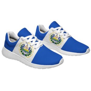 El Salvador Flag Shoes for Men Women Running Sneakers Breathable Casual Sport Tennis Shoes White Size 9.5