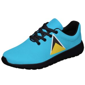 saint lucia flag shoes for men women running sneakers breathable casual sport tennis shoes black size 7