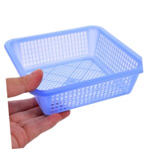 STOBAZA 12pcs Desk Storage Baskets Paper Organizer Basket Plastic Bins with Handles Plastic Basket Bin woven hamper kids plastic pallet Office Drawer Shelf child toy basket desktop