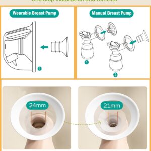 Flange Inserts 9PCS 17/19/21mm*3 Compatible with Momcozy S9/S9pro/S10/S12/S12pro/Spectra/Medela/TSRETE 24mm Breast Pump Shields/Flanges,Reduce 24mm Tunnel Down to Correct Size