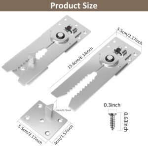 Rezlli 4 Pack Sectional Couch Connectors,Metal Couch sectional connectors with Mounting Screws,Universal Sectional Clips Sofa Connection Bracket Hooks Buckle for Sliding Sofas