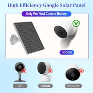 6V 5W Google Nest Camera Outdoor & Indoor (Battery Version) Solar Panel Charger with Solar Panel Accessories, 360° Adjustment Mount, 13.1ft Charging Cord Google Solar Panel