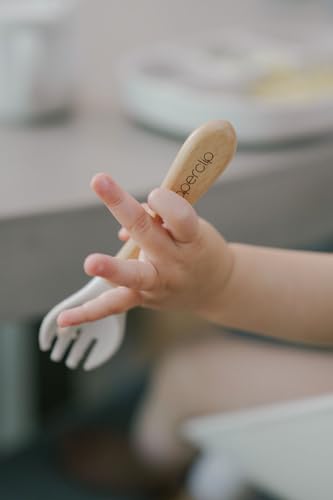 PAPERCLIP Silicone Beech Spoon/Fork Set in Mushroom with Resusable Snack Bag