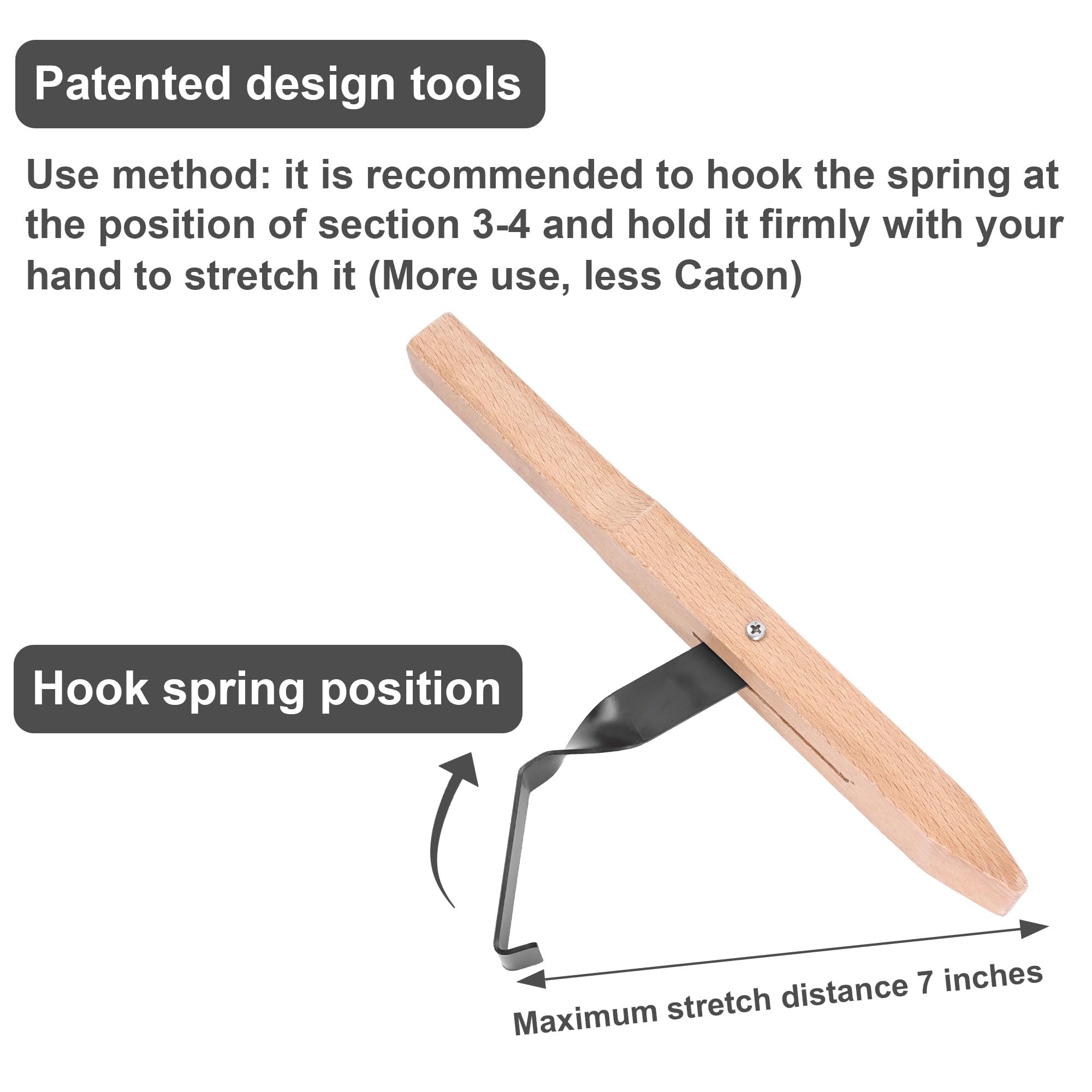 GUORUNJIA Spring Puller Tool Couch Spring Repair Kit Upholstery Tools and Supplies Wooden Handle