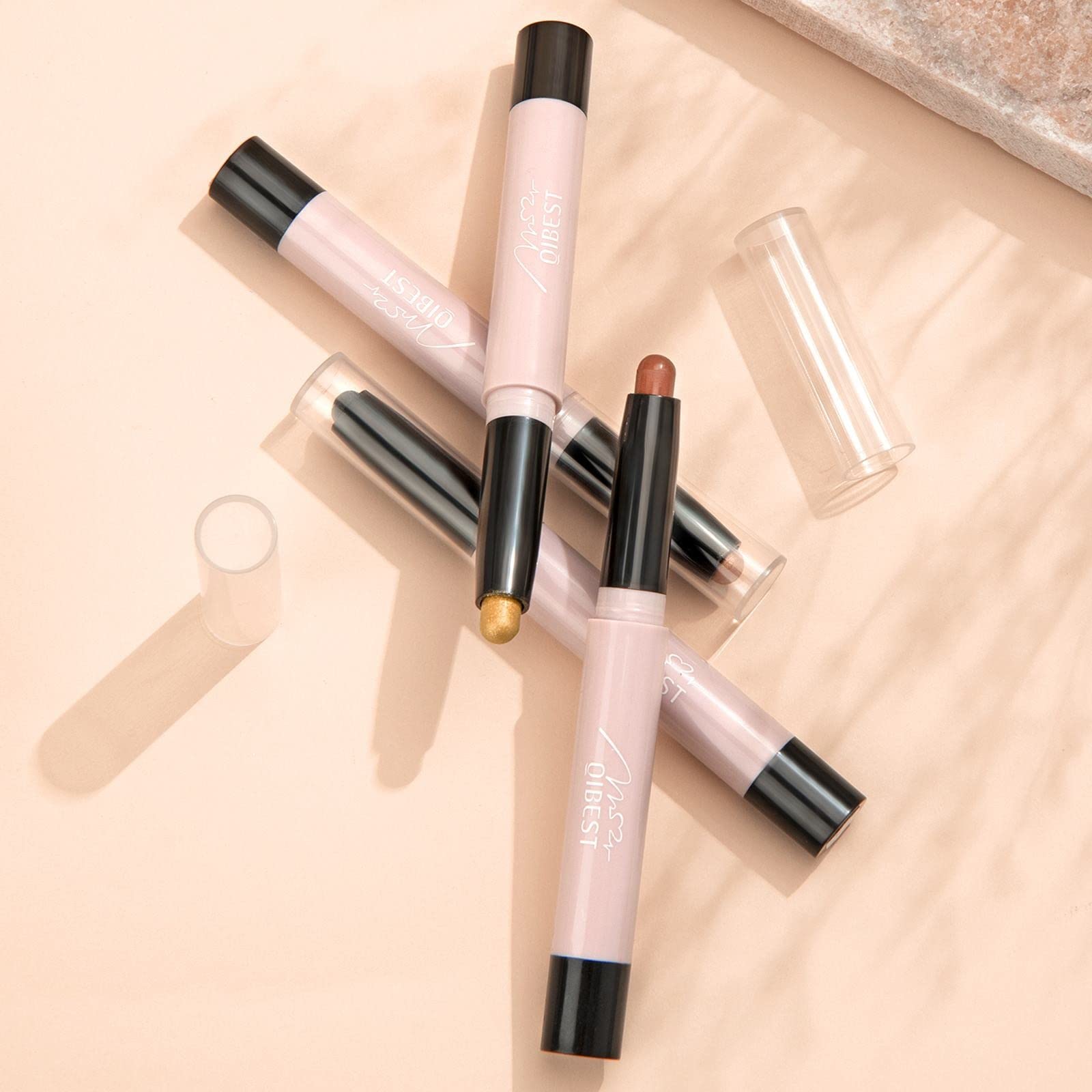 SWEETSHION Pearl Highligh Eye Shadow Stick Easy To Color Glitter Eye Shadow Pencil, Lasting Sweat Proof Brightening Eye Makeup, 1PC Lazy Eye Shadow Stick