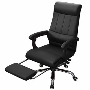 riloop premium ergonomic desk chair and computer chair with reclining function, footrest, arms and wheels - ideal for home office - comfortable multifunctional office chair/black