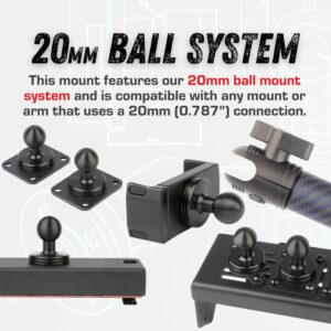 Bulletpoint Aluminum Handheld CB Radio Mic Holder Mount with Integrated 20mm Ball