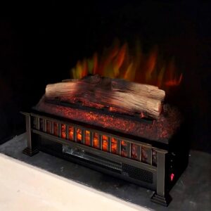 country living 23 inch electric log set | 1000 sq ft heater - faux logs insert with infrared flames for existing fireplaces | remote control included