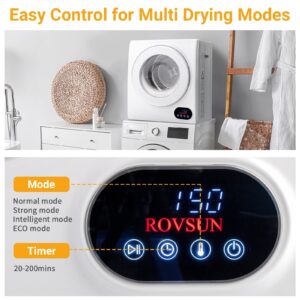ROVSUN 110V Portable Clothes Dryer, 850W Fast Drying Front Load Laundry Tumble Dryer Machine with Stainless Steel Tub & High End LCD Touch Panel for Home Apartment Dorm