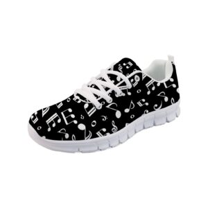 forchrinse white music note running shoes athletic walking tennis shoes breathable running shoes casual sneakers