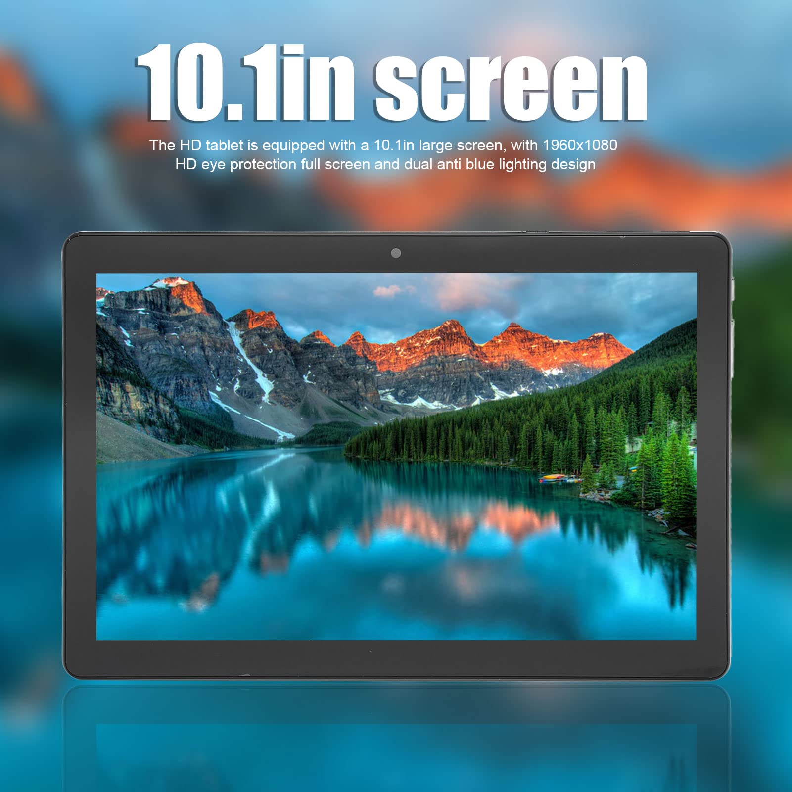 Honio 10.1 Inch Tablet, Octacore CPU Processor Tablet 10.1 Inch 6G RAM 128G ROM 100-240V (Black)