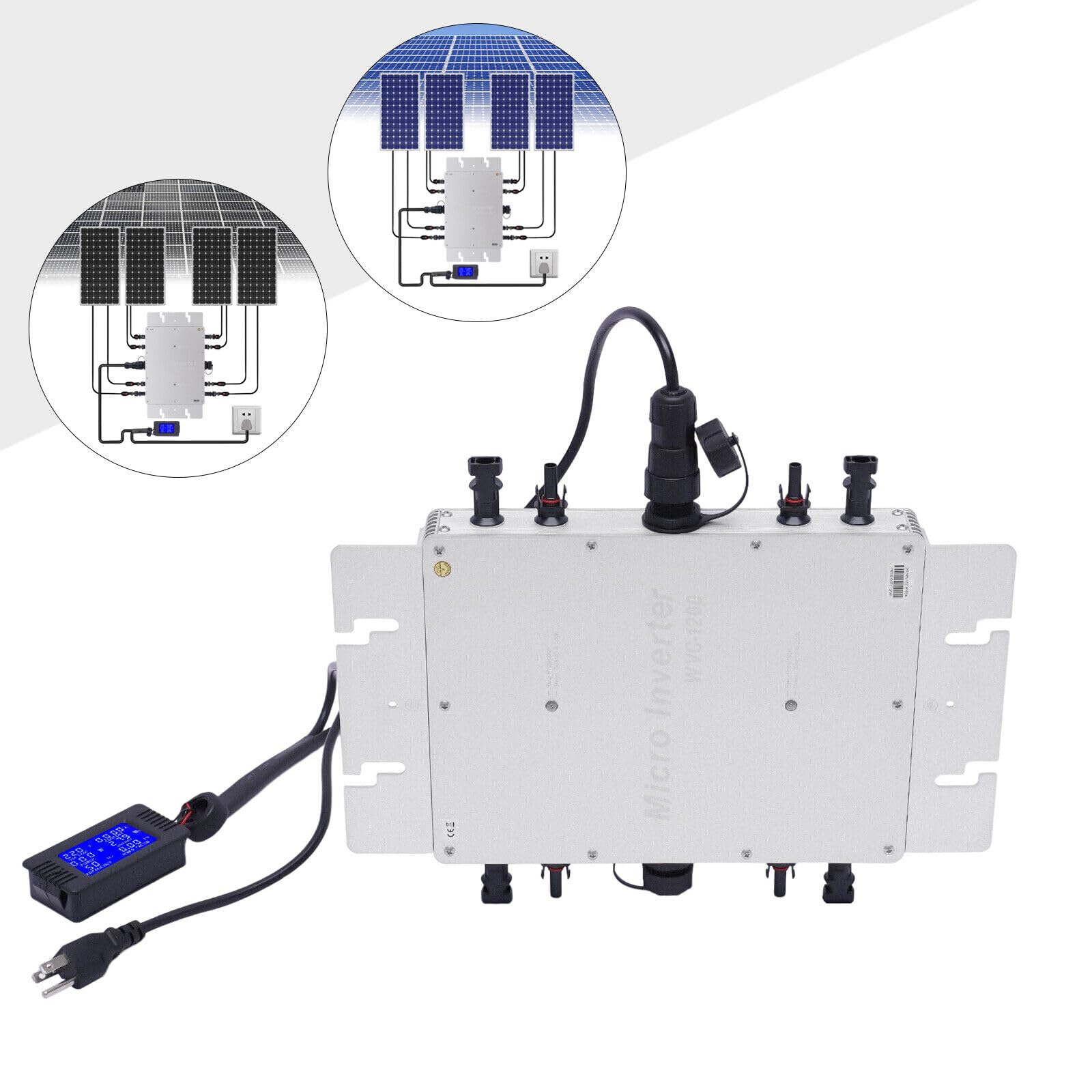 Solar Micro Inverter, Waterproof Wvc-1200W Grid Tie Mppt Pure Sine Wave Dc to Ac Solar Grid Tie Micro Inverter Solar & Wind Power Inverters (1200W)