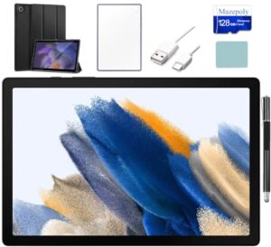 samsung galaxy tab a8 10.5-inch touchscreen (1920x1200) wi-fi tablet bundle, octa-core processor, 3gb ram, 32gb storage + 128gb memory card, bluetooth, android 11 os, gray + accessories