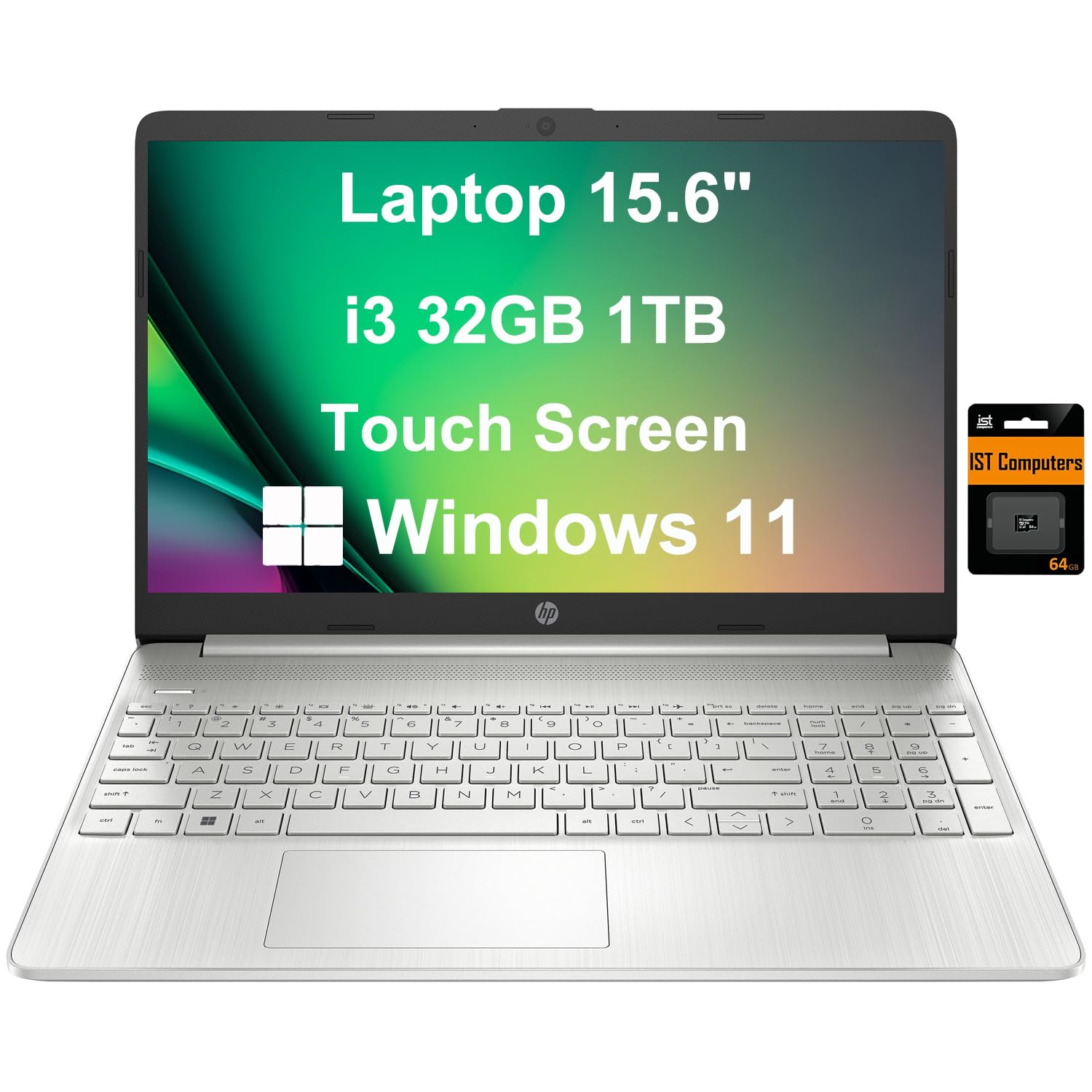 HP 15 Laptop (15.6" HD Touchscreen, Intel Core i3-1115G4 (> i5-1035G4), 32GB RAM, 1TB SSD) Home & Student Laptop, Narrow-Bezel, Long Battery Life, Webcam, Numpad, Fast Charge, Windows 11 Home - 2023