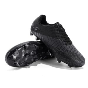 KemeNgCompetitive Unisex Soccer Shoes Men Women Indoor Outdoor Football Boots Athletic Turf Mundial Team Cleat Running Sports Lightweight Breathable Anti-Skid Damping Shoes Black