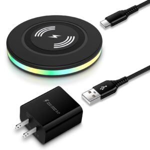 15w samsung wireless charger fast charging pad with qc3.0 adapter for samsung galaxy s24 s23 ultra s22+ s21 s20 fe, wireless charger phone charging station for iphone 15 14 13, google pixel 8 7a 6 pro