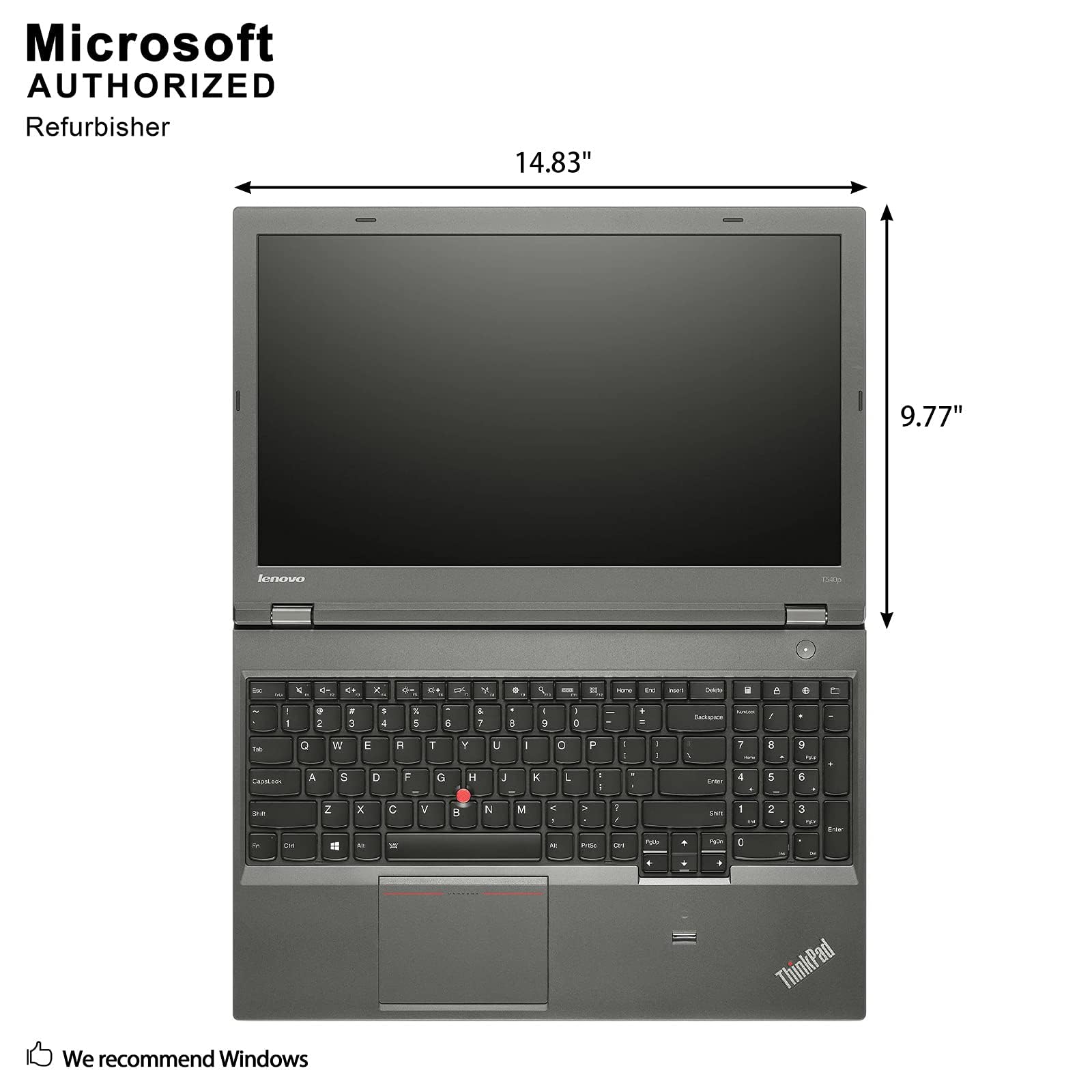 Lenovo ThinkPad T540P Laptop 15.6-inch Notebook, Core i5-4300M - HD Graphics 4600, Up to 3.1 GHz, 16GB RAM, 500GB SSD, Camera, Bluetooth, WiFi, Mini DP, VGA Windows 10 Pro(Renewed)