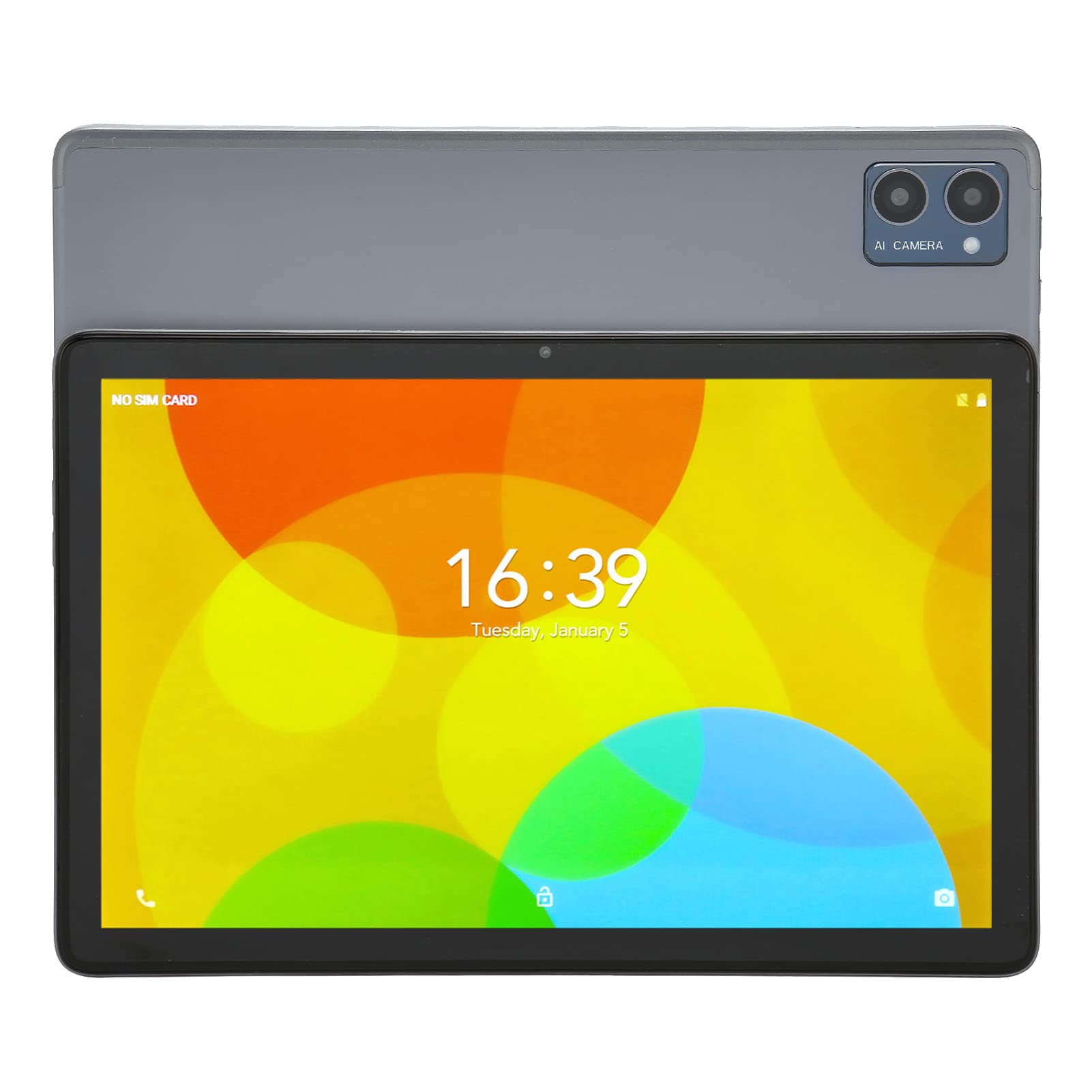 Honio 10.1 Inch Tablet, FM Radio Dual Speakers Octacore HD Tablet US Plug 100‑240V 8GB RAM 128GB ROM for Learning (Grey)