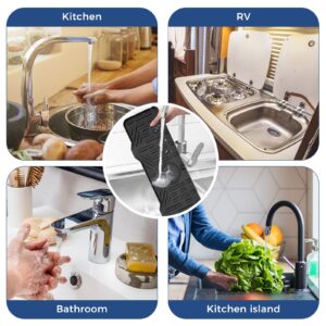 Silicone Sink Faucet Drying Mat Kitchen Sink Faucet Splash Guard Faucet Handle Drip Catcher Tray, Dish Sponge Holder Kitchen Sink Accessories Sink Protector Home Kitchen Organization Gadgets Organizer