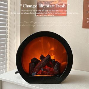 UPQRSG Fireplace Lantern, Soft Light Energy Saving Portable Electric Fireplace Light, USB Rechargeable Simulation LED Flame Light, for Home Decor Christmas Ornament