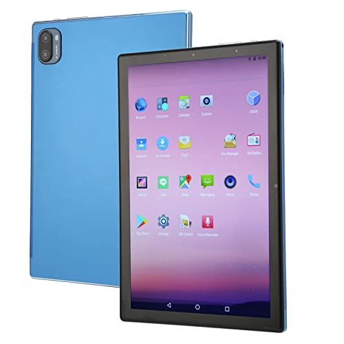 Honio HD Tablet, 4G Network 5GWIFI Blue 100‑240V Travel 10 Inch (US Plug)