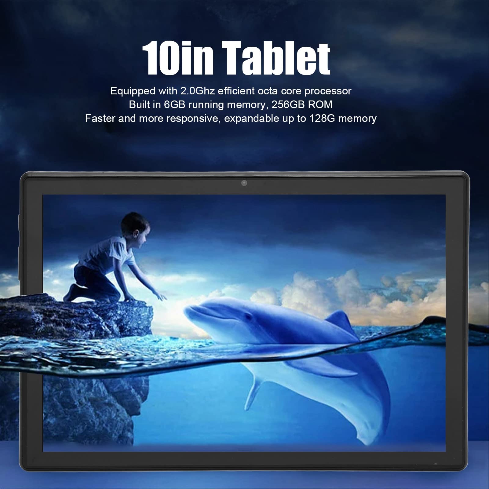 Honio Tablet PC, 5G WiFi 100-240V 10 Inch Tablet Octa Core Processor Reading 11 (US Plug)