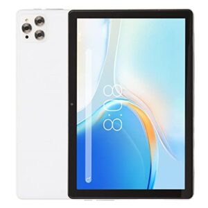 Honio Gaming Tablet, 5GWIFI 100-240V 4G Calling Tablet 6GB 256GB Octa Core Processor IPS Screen Night Reading Mode for Android 11 for Study (White)