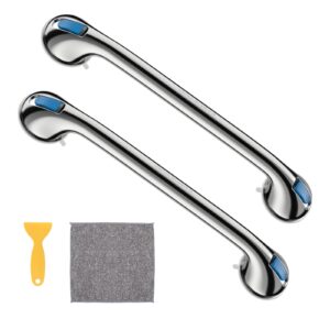 untovei 21-Inch Grab Bar for Shower 2 Pack Chrome Suction Cup Shower Grab Bar for Bathtubs & Showers Safety Bathroom Assist Handles Handicap Injury Elderly Senior Assist Handle