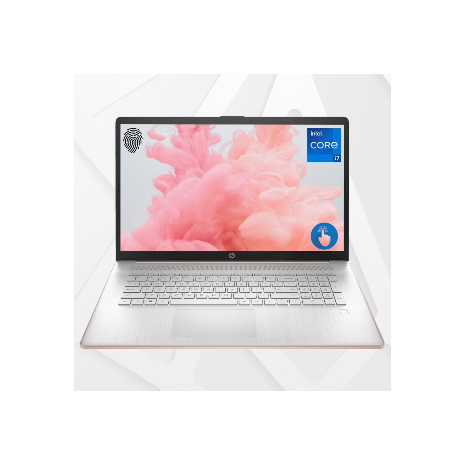 HP 2023 Essential 17t Laptop, 17.3" HD+ Touchscreen, Intel Core i7-1355U, 64GB RAM, 2TB SSD, Webcam, HDMI, Backlit Keyboard, Fingerprint Reader, Wi-Fi 6, Windows 11 Home, Pale Rose Gold