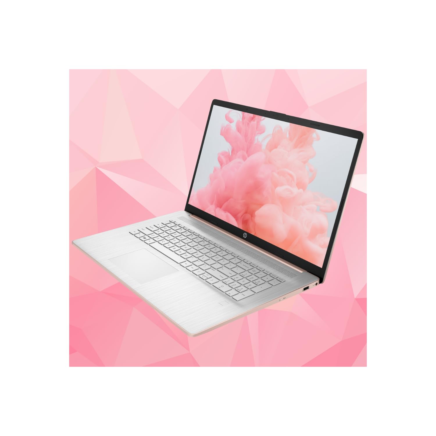 HP 2023 Essential 17t Laptop, 17.3" HD+ Touchscreen, Intel Core i7-1355U, 64GB RAM, 2TB SSD, Webcam, HDMI, Backlit Keyboard, Fingerprint Reader, Wi-Fi 6, Windows 11 Home, Pale Rose Gold