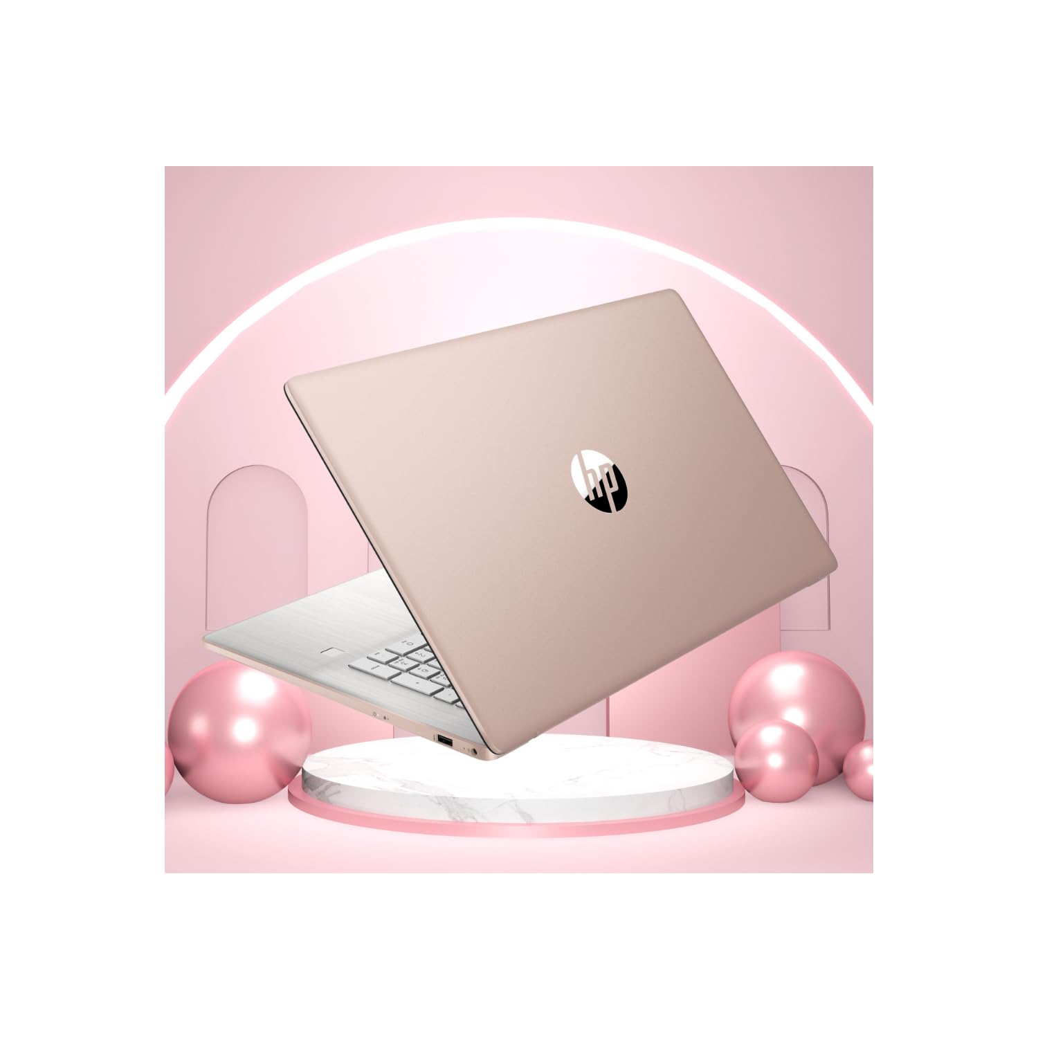 HP 2023 Essential 17t Laptop, 17.3" HD+ Touchscreen, Intel Core i7-1355U, 64GB RAM, 2TB SSD, Webcam, HDMI, Backlit Keyboard, Fingerprint Reader, Wi-Fi 6, Windows 11 Home, Pale Rose Gold