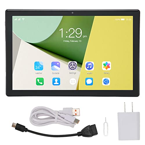 Honio 10.1 Inch Tablet, 5G WiFi FHD Tablet Tempered Glass Supports Fast Charging 100-240V 12 (US Plug)