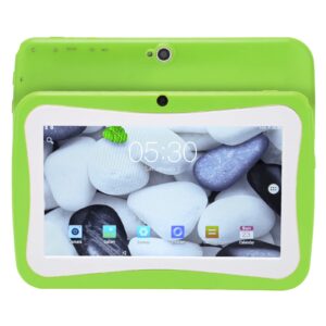 honio kids tablet, 7 inch us plug 100‑240v 5.0 large memory 4 core toddler tablet for boys (green)
