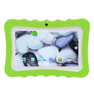 Honio Kids Tablet, 7 Inch US Plug 100‑240V 5.0 Large Memory 4 Core Toddler Tablet for Boys (Green)