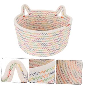 TOYANDONA 2 Pcs Storage Box Woven Rope Basket Cube Changing Table Toy Storage Organizer Small Cotton Baskets Woven Baskets Decorative Basket Children's Bags Baby Stackable Cotton Rope