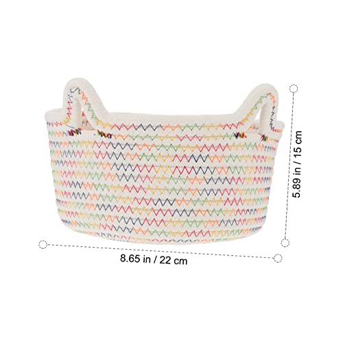 TOYANDONA 2 Pcs Storage Box Woven Rope Basket Cube Changing Table Toy Storage Organizer Small Cotton Baskets Woven Baskets Decorative Basket Children's Bags Baby Stackable Cotton Rope