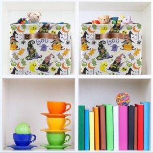 Halloween Gnome Boo Storage Basket Bins Decorative Toy Laundry Basket Organization with Handles for Home Boys Girls Office Closet Shelf Nursery Baskets,1 pcs