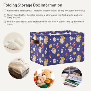 Halloween Gnome Mushroom Storage Basket Bins Decorative Toy Laundry Basket Organization with Handles for Living Room Clothes Nursery Closet Shelf Playroom,1 pcs