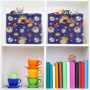 Halloween Gnome Mushroom Storage Basket Bins Decorative Toy Laundry Basket Organization with Handles for Living Room Clothes Nursery Closet Shelf Playroom,1 pcs