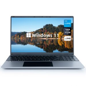 anmesc laptop computer, 16gb ram 512gb rom, celeron quad-core processors, 15.6" 1080p fhd laptops, 38000mwh battery, laptop computers support wifi, bluetooth, type-c, tf card