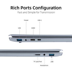 ANMESC Laptop Computer, 16GB RAM 512GB ROM, Celeron Quad-Core Processors, 15.6" 1080P FHD Laptops, 38000mWh Battery, Laptop Computers Support WiFi, Bluetooth, Type-C, TF Card