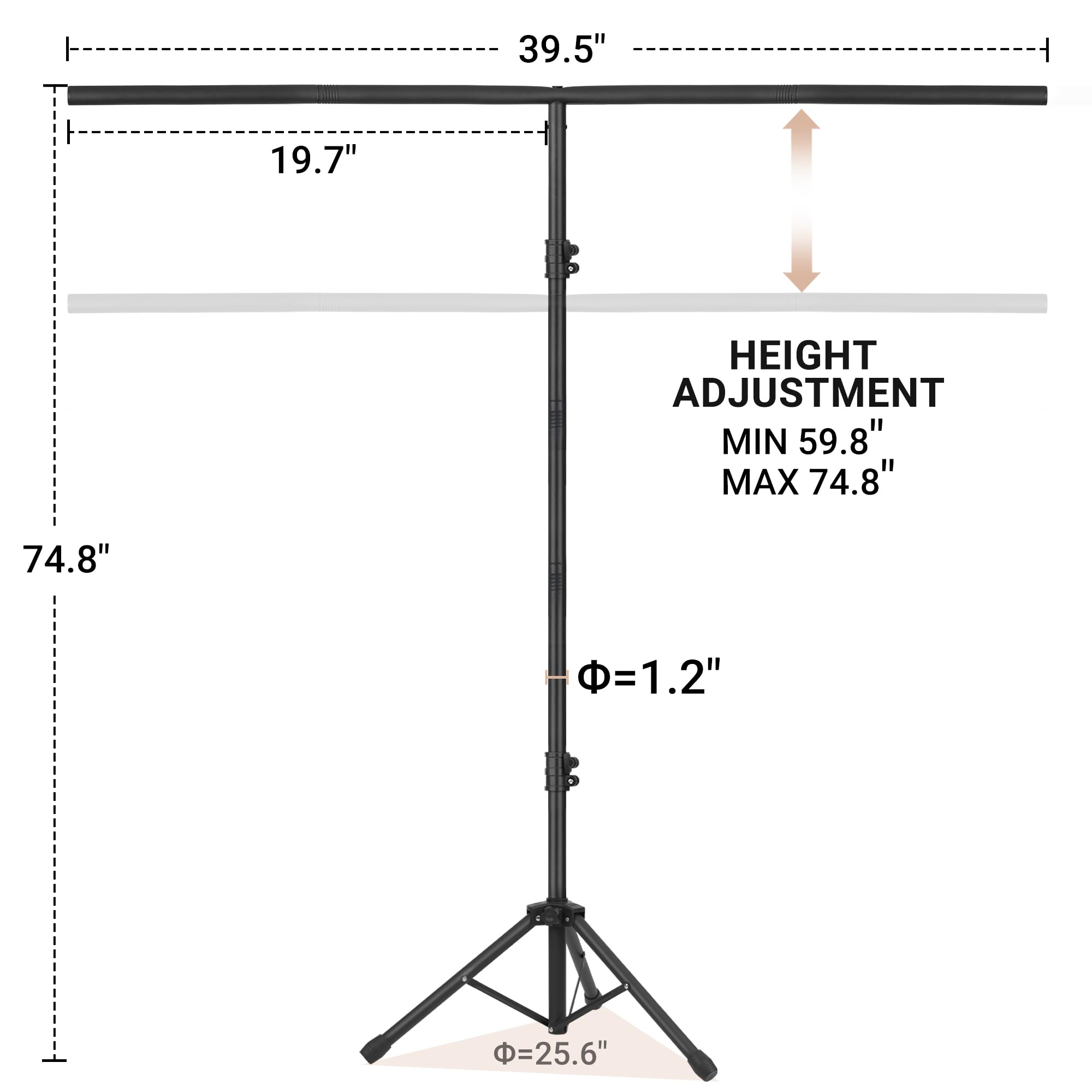 6.5x3.2ft T-Shape Backdrop Stand, Adjustable Background Support Stand Kit, Portable Photo Banner Holder with 4 Spring Clamps, Sandbag, Carry Bag for Party, Wedding, Photography and Decoration