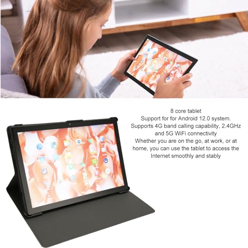 Honio 5G WiFi Tablet, 8GB 256GB 100-240V 4G Network Dual Speaker 8MP 16MP 10.1 Inch FHD (US Plug)