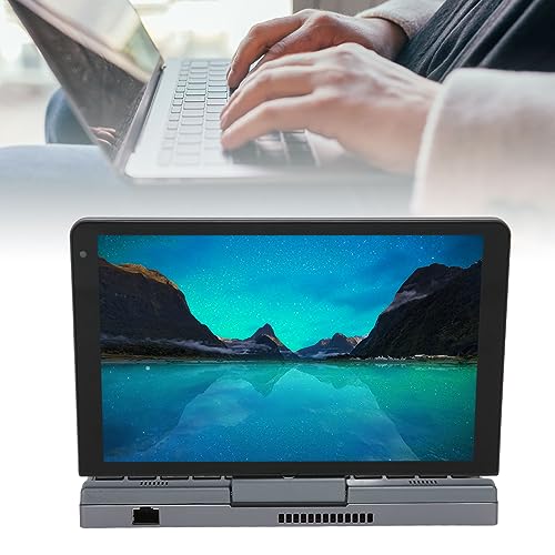 Jopwkuin Foldable Mini Laptop, 8 Inch Laptop PC Full Featured 180 Degree Flip LPDDR5 12GB RAM Touch Screen 100‑240V with Stylus for Drawing (12GB+128GB US Plug)