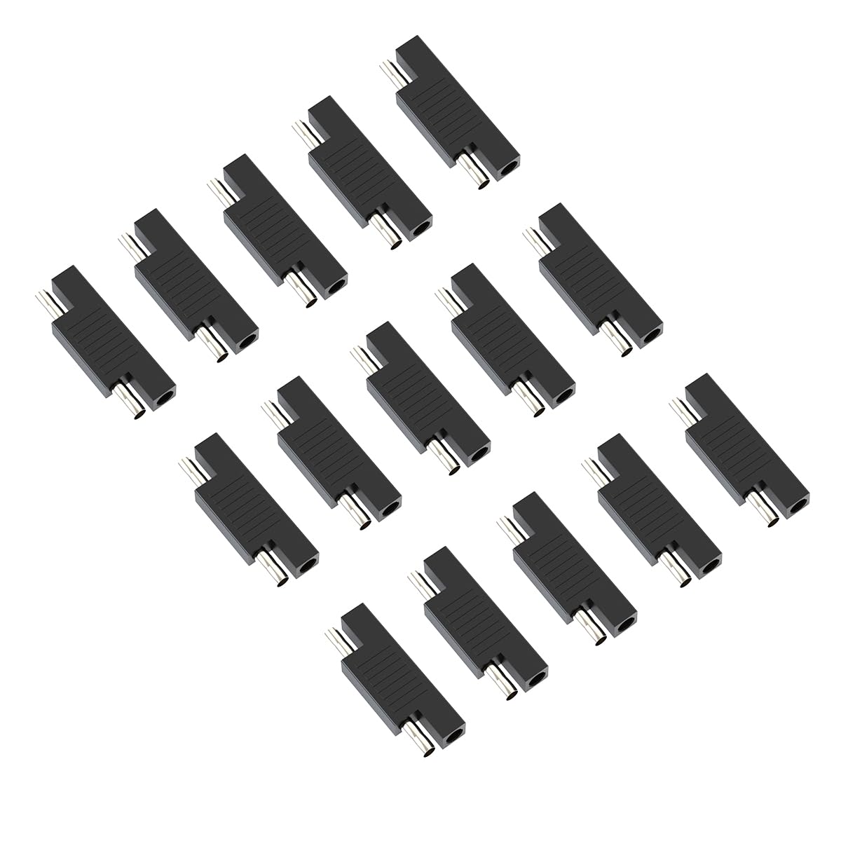 ELFCULB SAE Polarity Reverse Adapter SAE Connectors Quick Disconnect Plugs for Solar Panel SAE Extension Cable Battery Power Charger Maintainer(15 Pack)