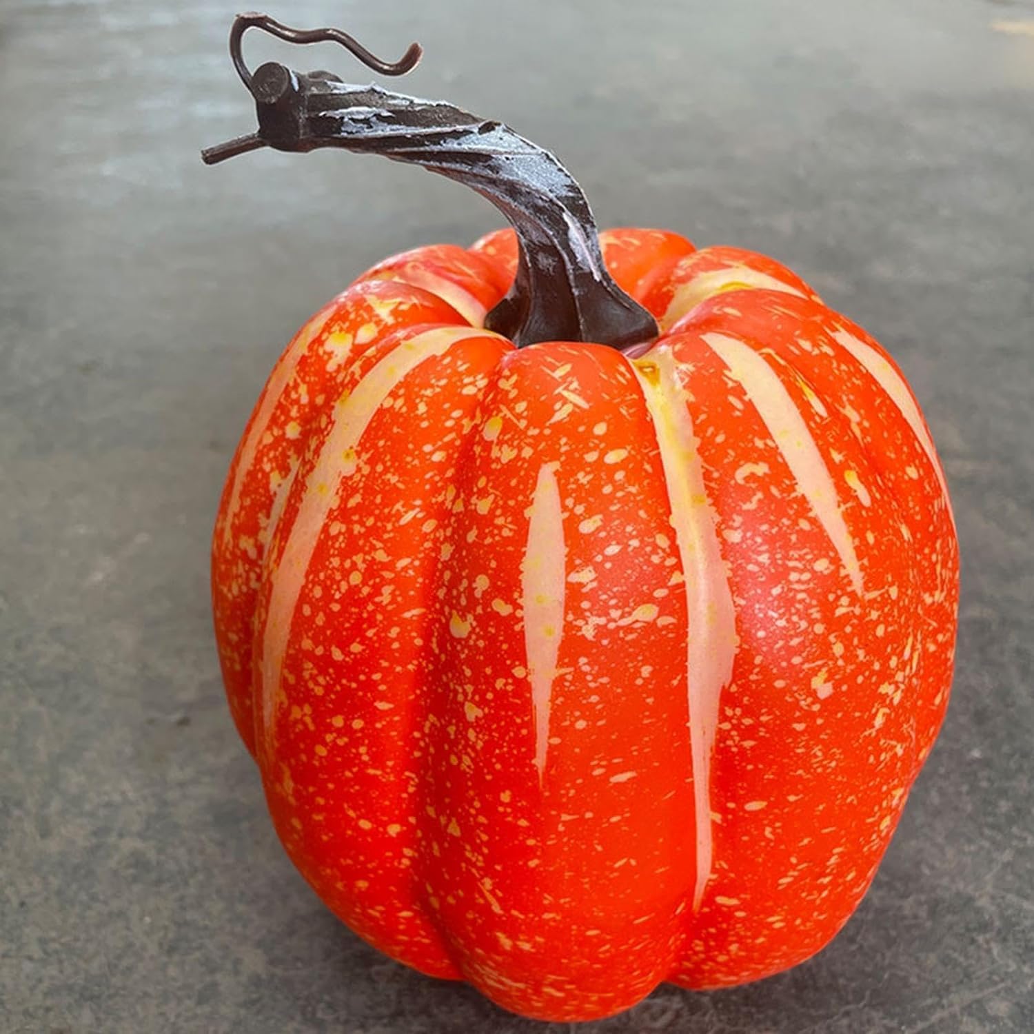 Lifelike Harvest Pumpkin Foam Pumpkin Figurine Artificial Pumpkin Ornament Thanksgiving Fake Pumpkins for Halloween Thanksgiving Home Decor - Orange