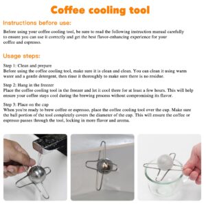 WEIGUZC Coffee Cooling Tool with Reusable Stainless Steel Ice Sphere - Unlock Coffee True Flavors, Also Ideal for Bourbon, Scotch, and Cocktails - 40mm Round Shape (1)