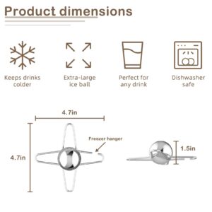 WEIGUZC Coffee Cooling Tool with Reusable Stainless Steel Ice Sphere - Unlock Coffee True Flavors, Also Ideal for Bourbon, Scotch, and Cocktails - 40mm Round Shape (1)